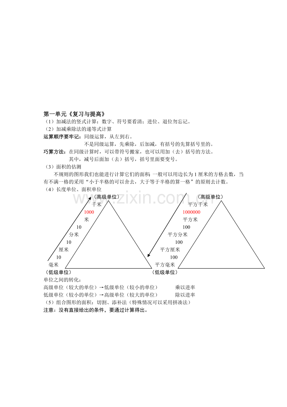 上海小学三年级数学知识梳理(三下)讲课讲稿.doc_第1页