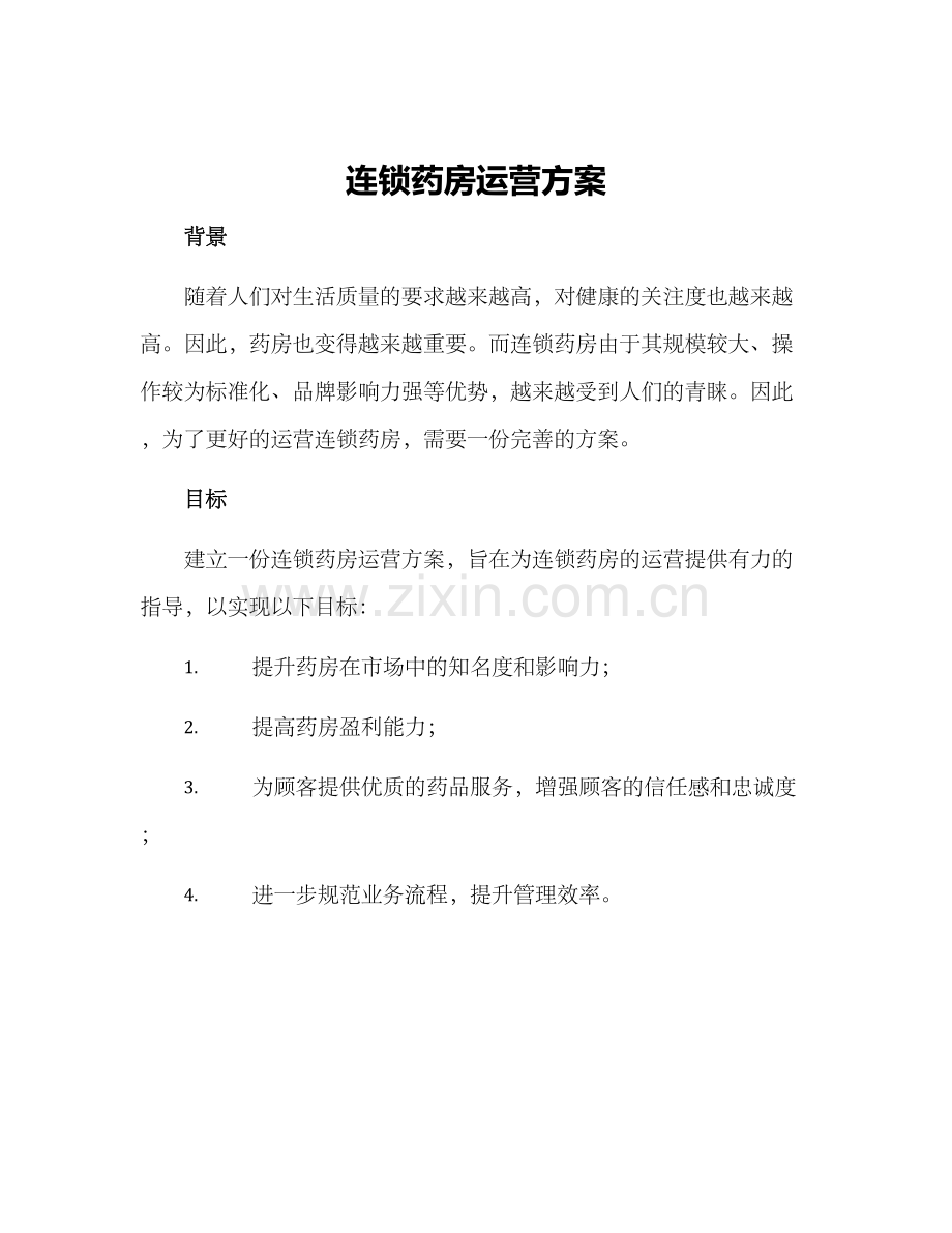 连锁药房运营方案.docx_第1页