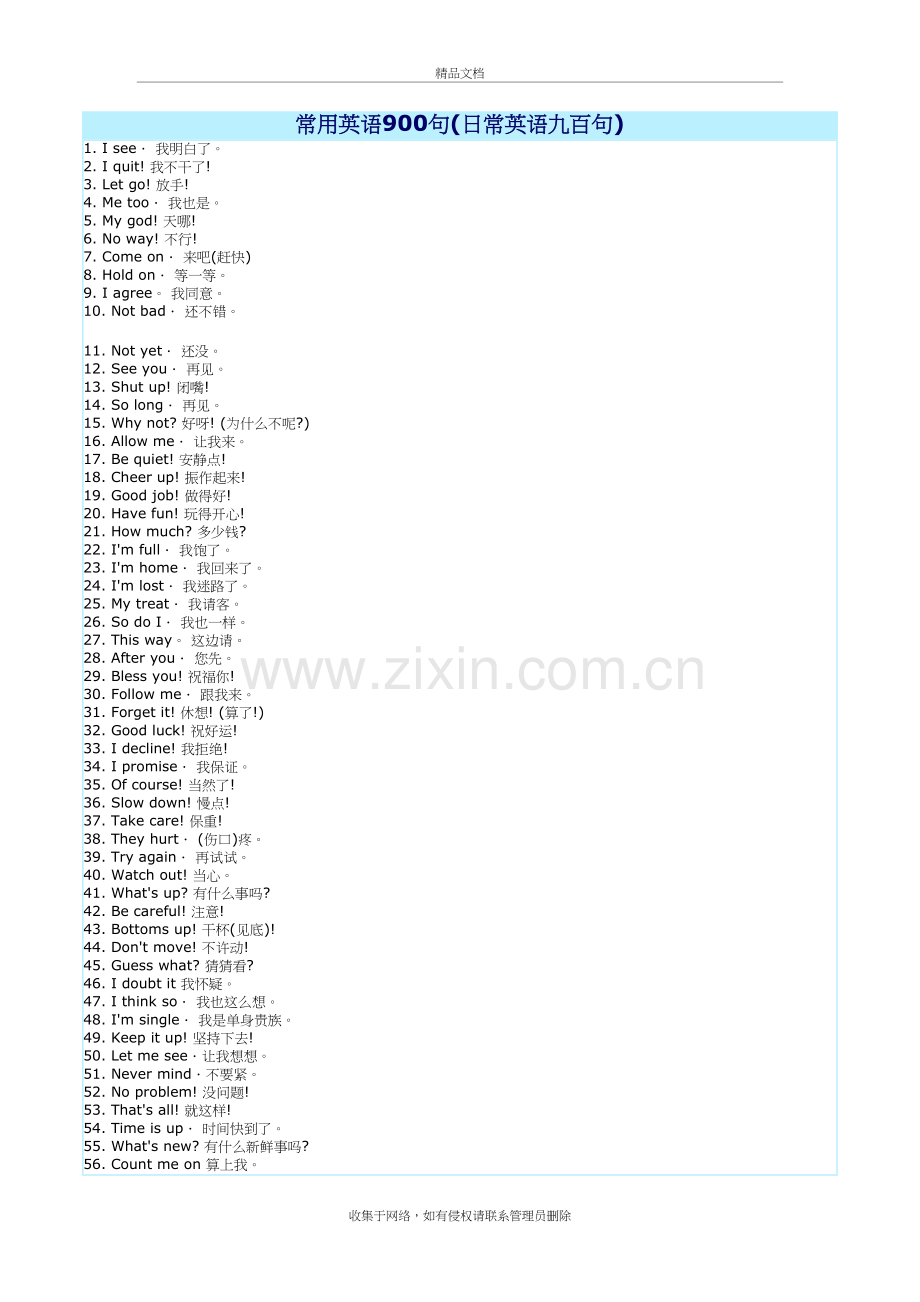 常用英语900句(日常英语九百句)教学教材.doc_第2页