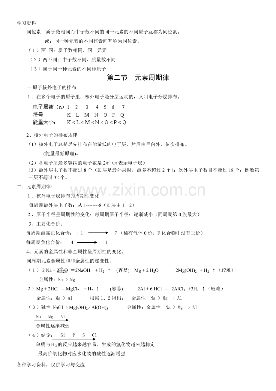 人教版化学必修二全册知识点总结学习资料.doc_第3页