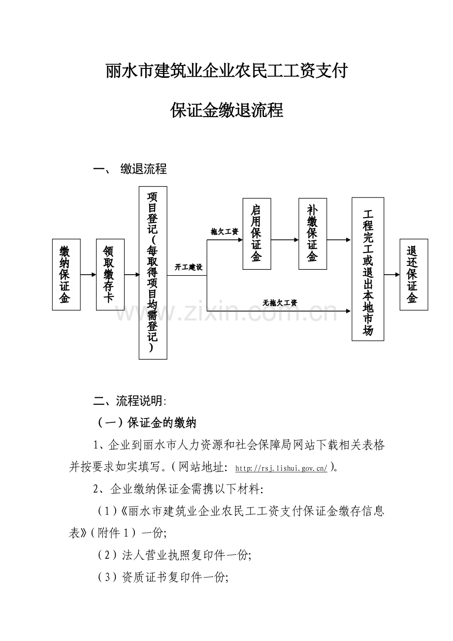 丽水市建筑业企业农民工工资支付保证金流程教学内容.doc_第1页