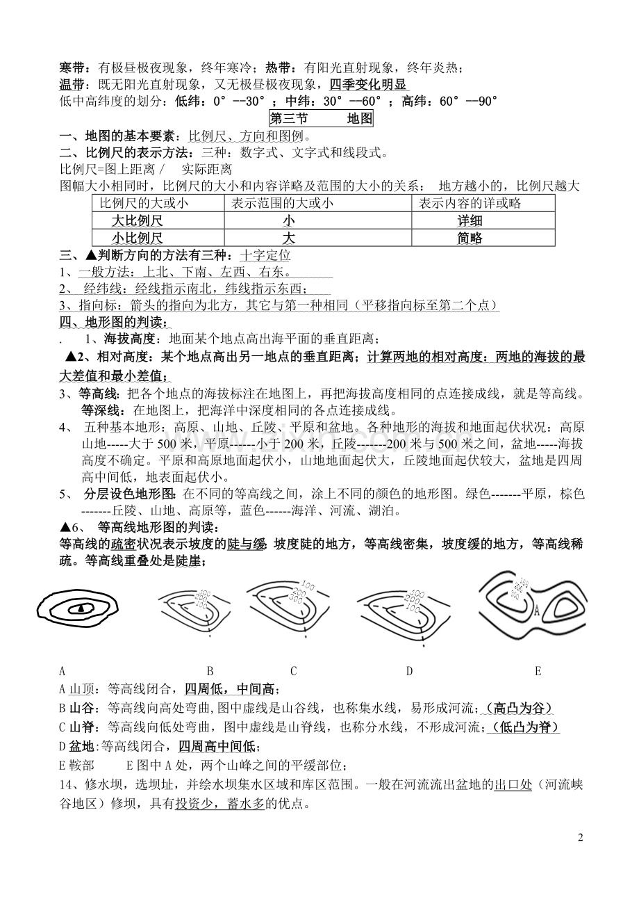 七年级上地理第一章知识点归纳教学内容.doc_第2页