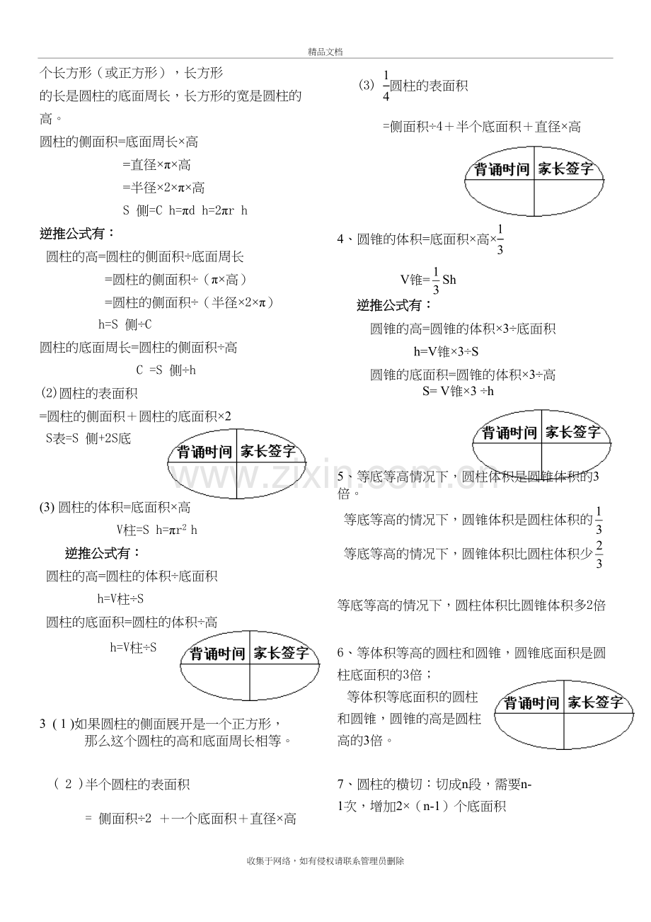 (背诵)圆柱和圆锥知识点归纳总结复习课程.doc_第3页