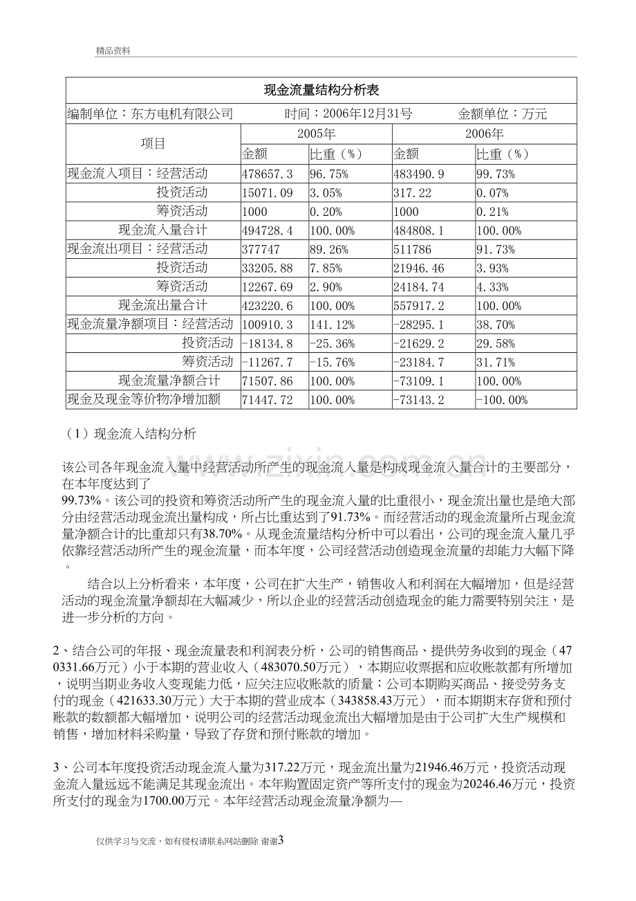 现金流量表分析案例模版教学提纲.doc_第3页