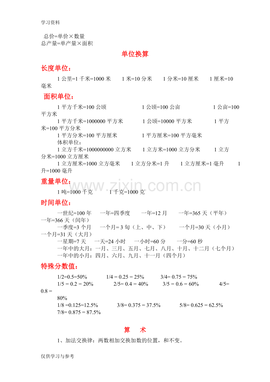 小学1～5年级数学公式、定律复习课程.doc_第2页