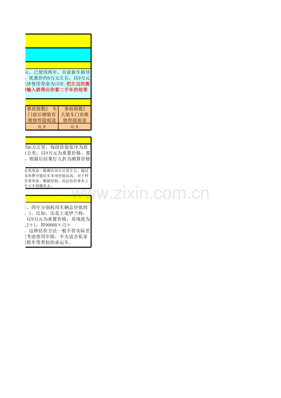 二手车评估自动计算公式复习进程.xls_第2页