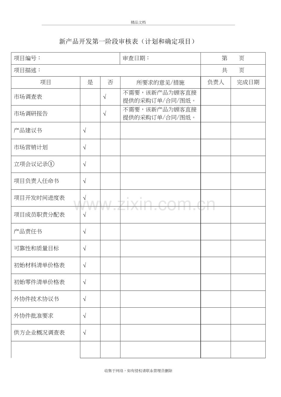 新产品开发评审表格教学文稿.doc_第2页