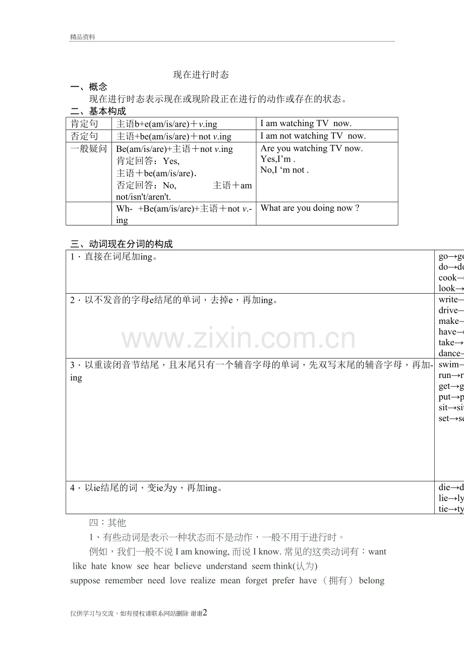 现在进行时及答案资料讲解.doc_第2页