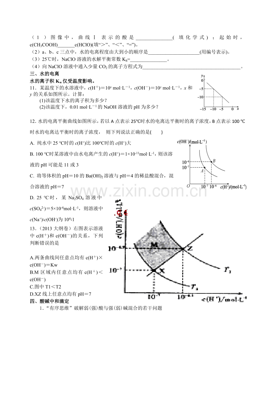 溶液中的离子平衡图像题选编1讲解学习.doc_第3页