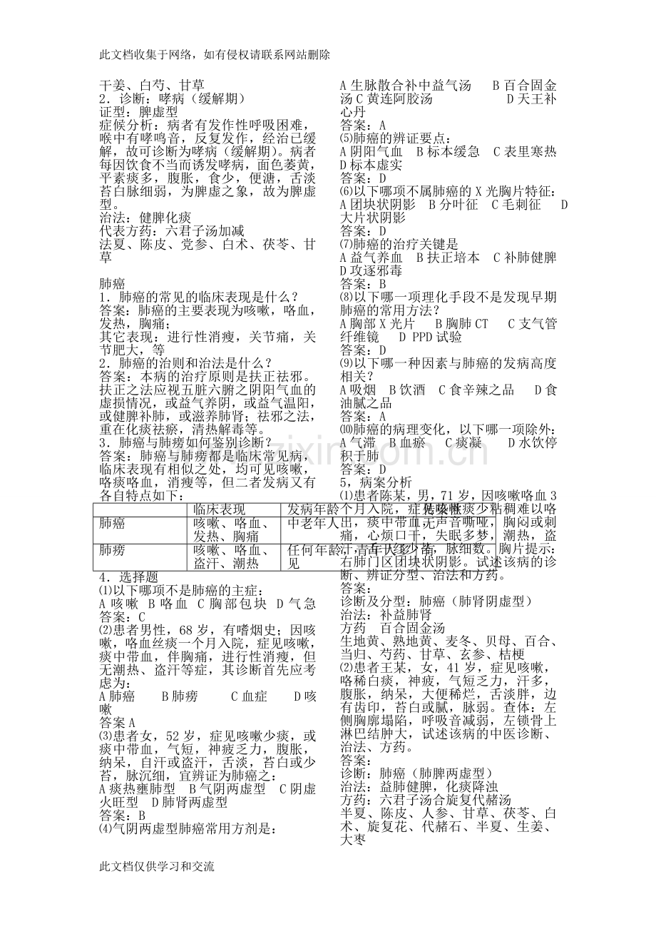 广州中医药大学中医内科试题库附答案教学教材.doc_第2页