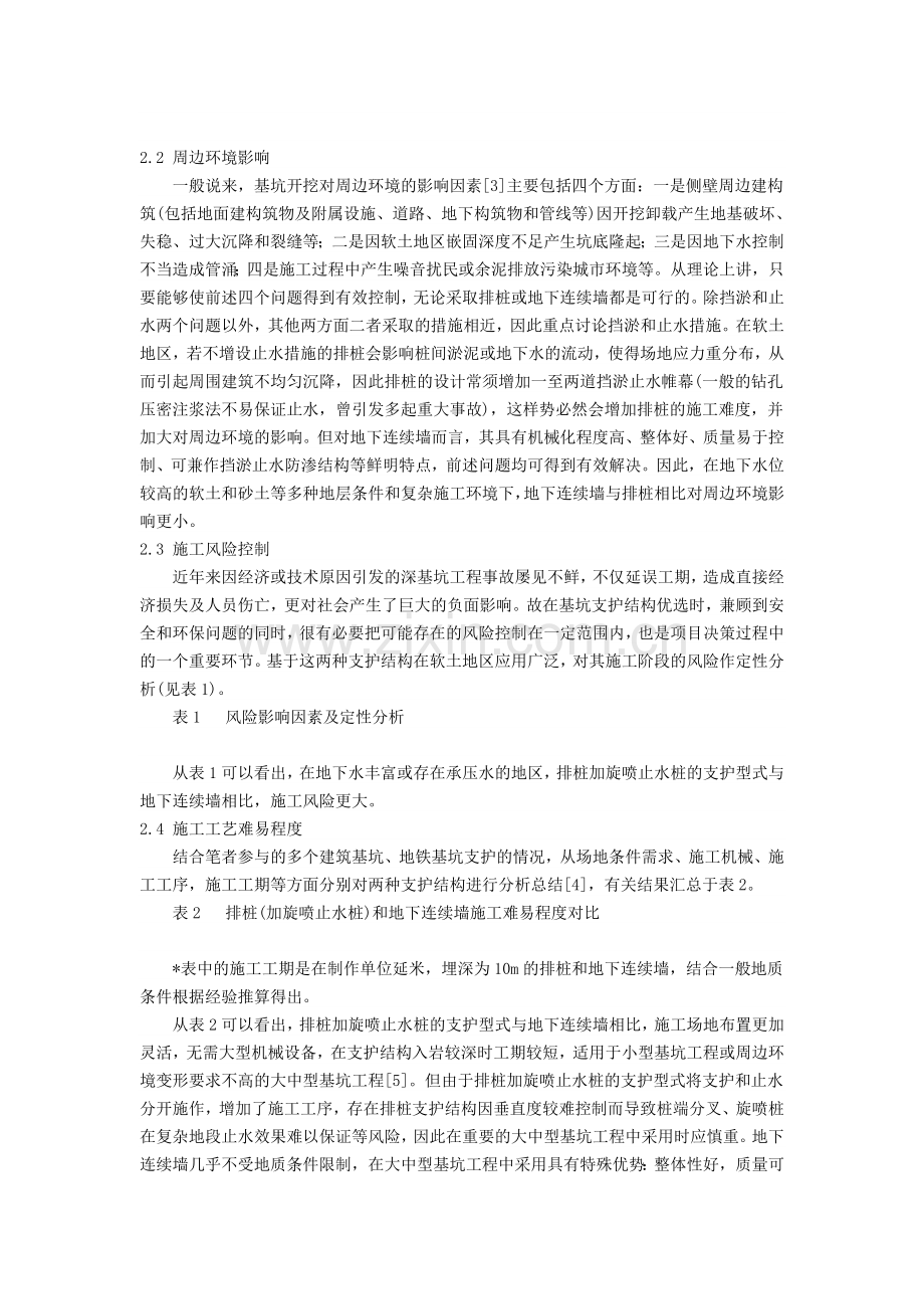 深基坑支护选型排桩和地下连续墙的优选分析讲课讲稿.doc_第2页