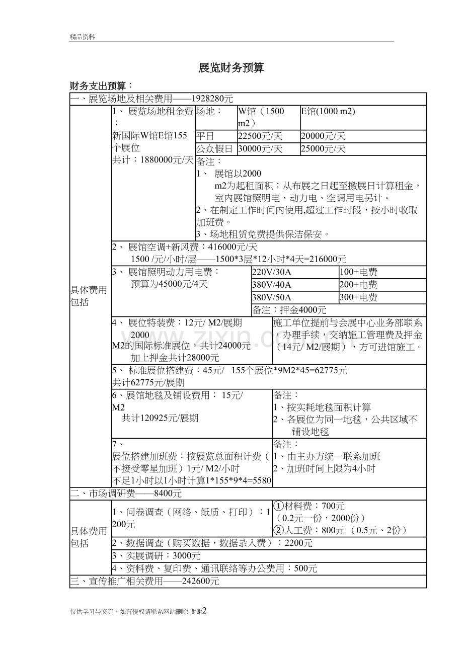 展览财务预算说课材料.doc_第2页