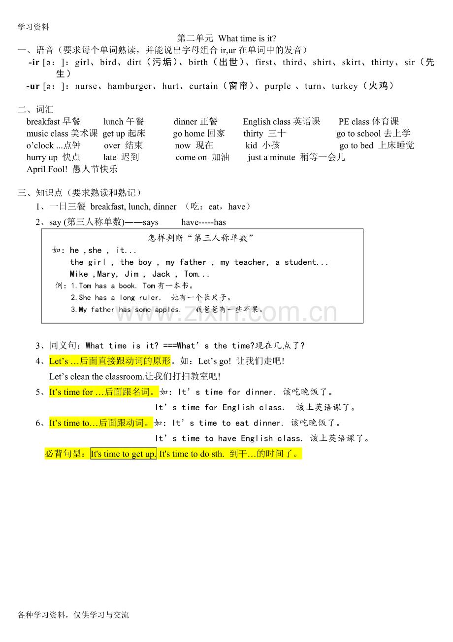 人教版四年级英语下册知识点总结备课讲稿.doc_第2页