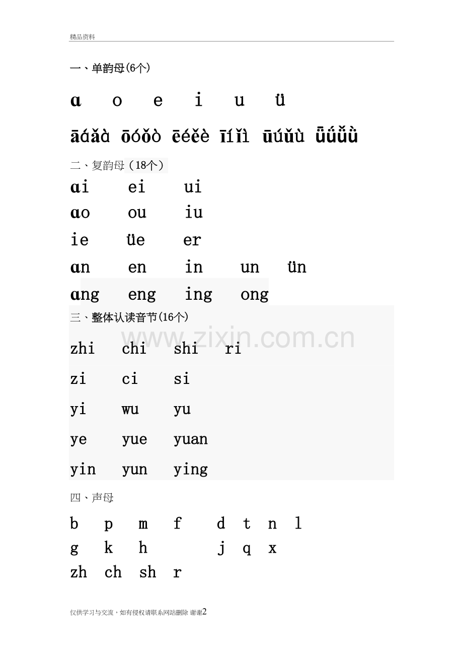 汉语拼音声母韵母拼读全部教学提纲.doc_第2页