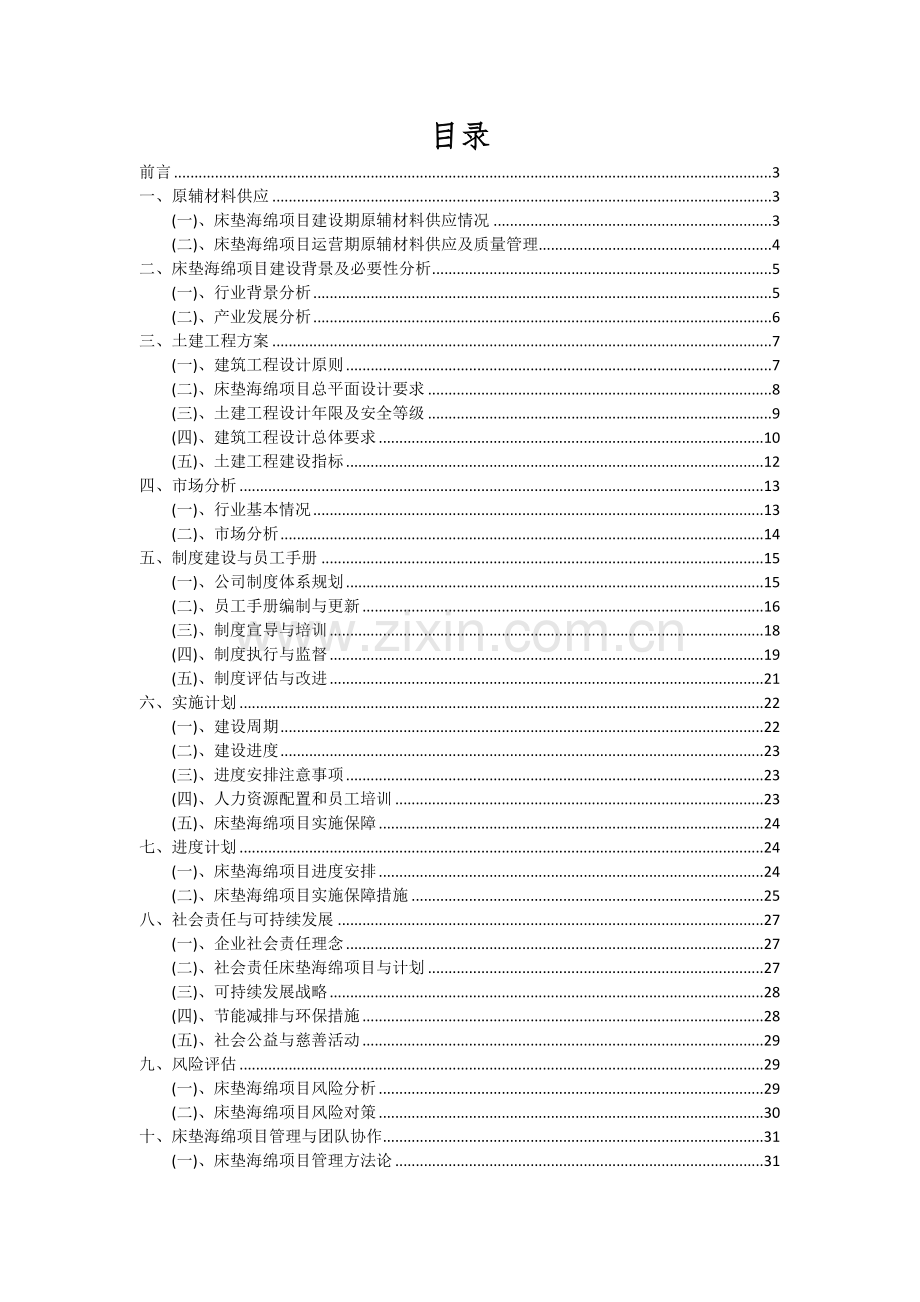 2024年床垫海绵项目可行性分析报告.docx_第2页