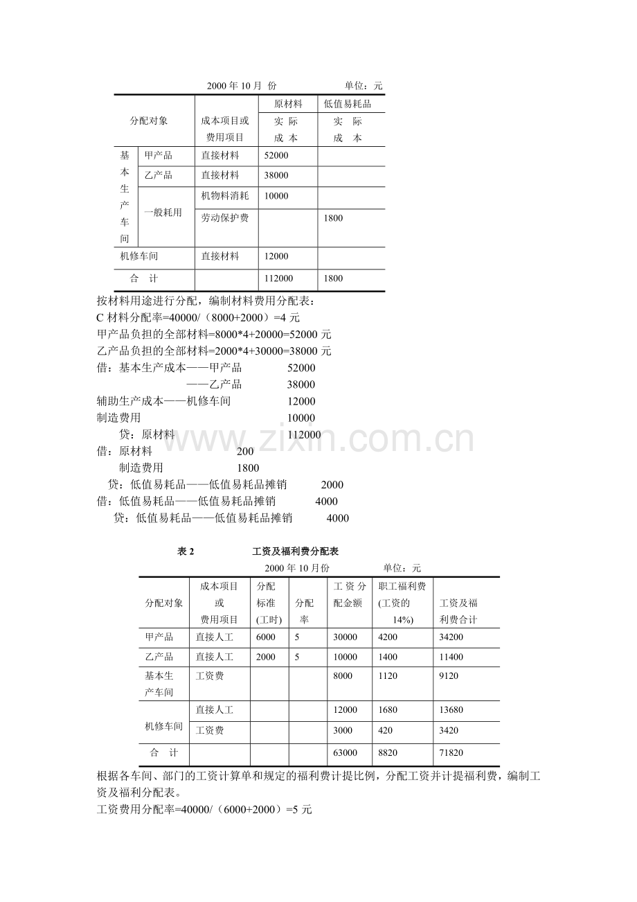 电大会计--网上形成性考核-成本会计课程第三次网上形成性考核任务电子教案.doc_第2页