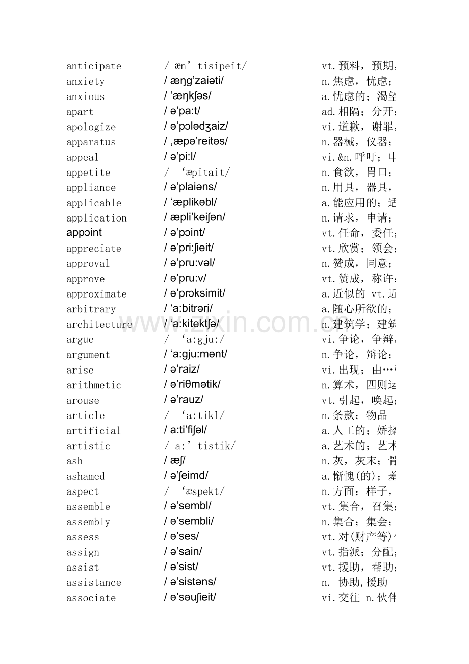 英语4级单词汇总-excel教学教材.xls_第3页