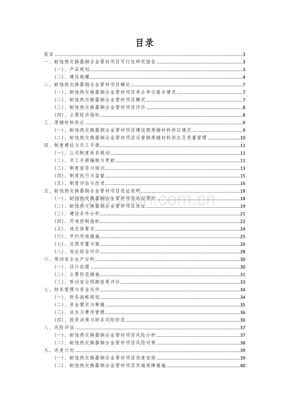 2024年耐蚀热交换器铜合金管材项目可行性分析报告.docx_第2页