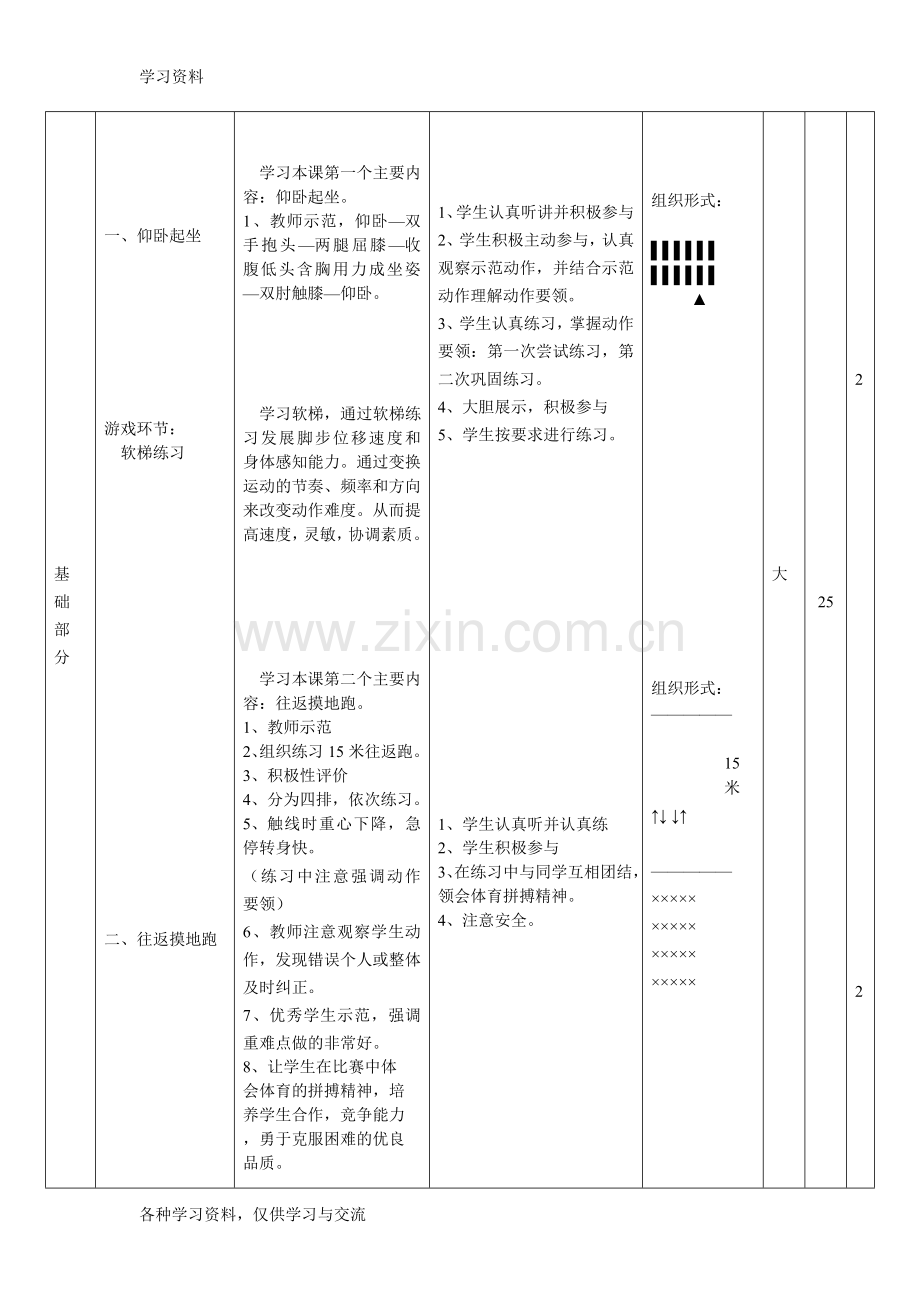 小学六年级体育综合身体素质教案复习过程.doc_第2页