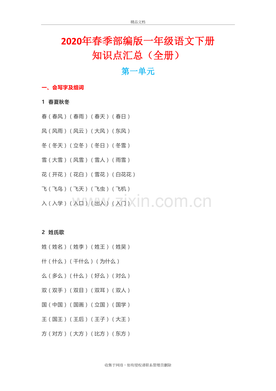 部编版语文一年级下册知识点汇总电子教案.docx_第2页