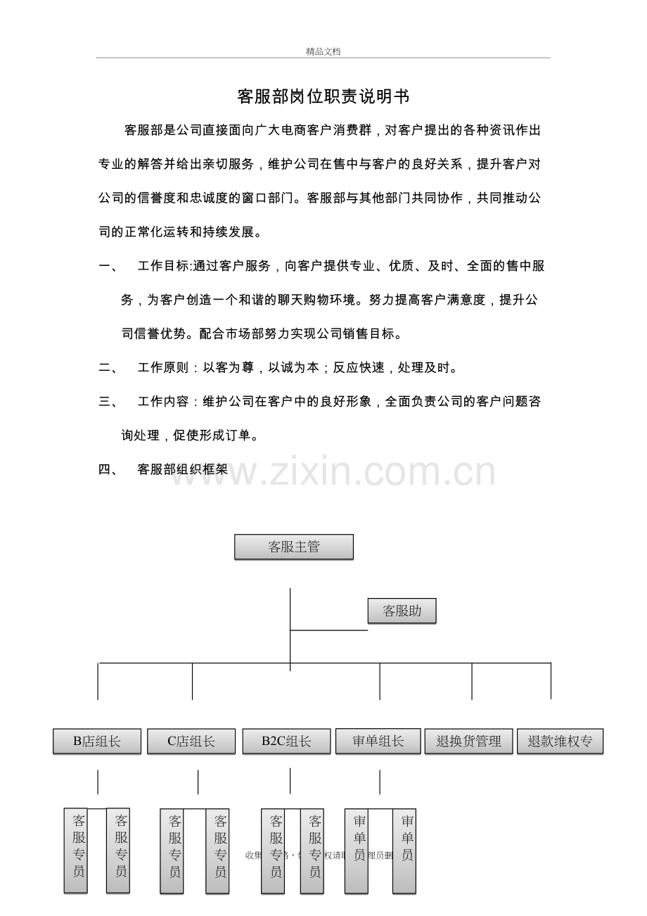 客服部岗位职责说明书(完成版)资料讲解.docx_第2页