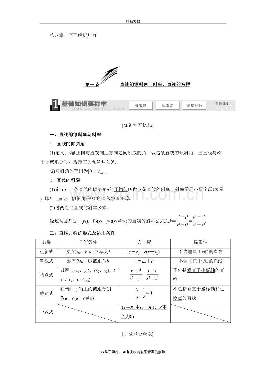 高中数学必修2--第三章《直线与方程》知识点总结与练习教学内容.doc_第2页