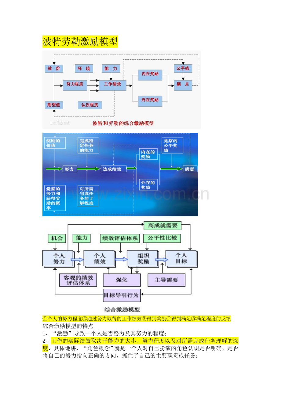 组织行为学激励模型教学内容.doc_第1页