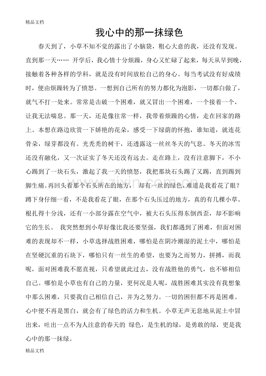 我心中的那一抹绿色教学文案.doc_第3页