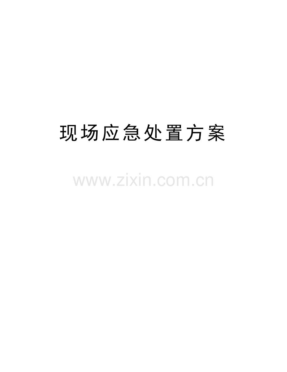 现场应急处置方案教学提纲.doc_第1页