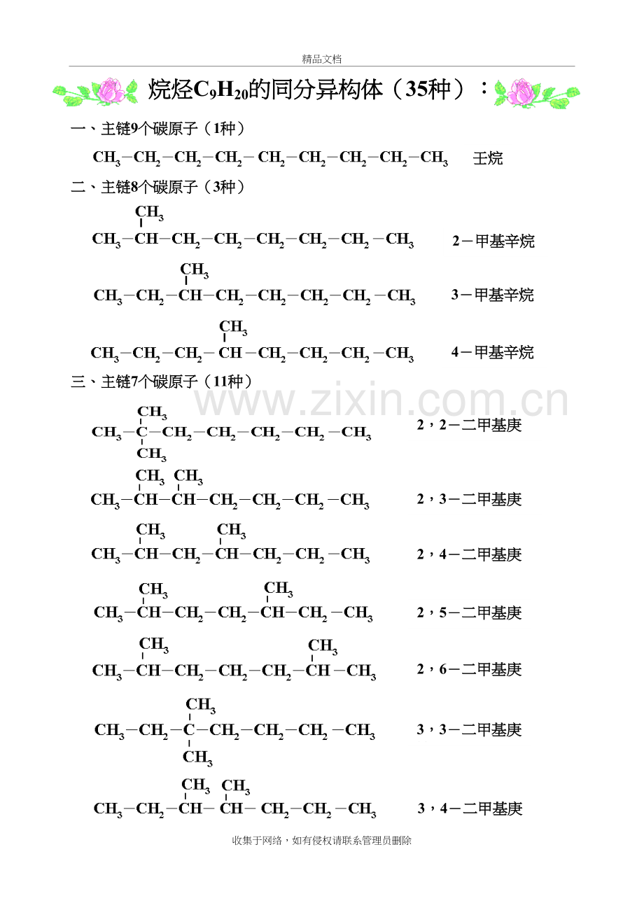 壬烷的同分异构体电子教案.doc_第2页