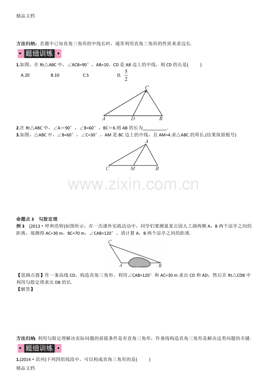 第17讲等腰三角形与直角三角形教学教材.doc_第3页