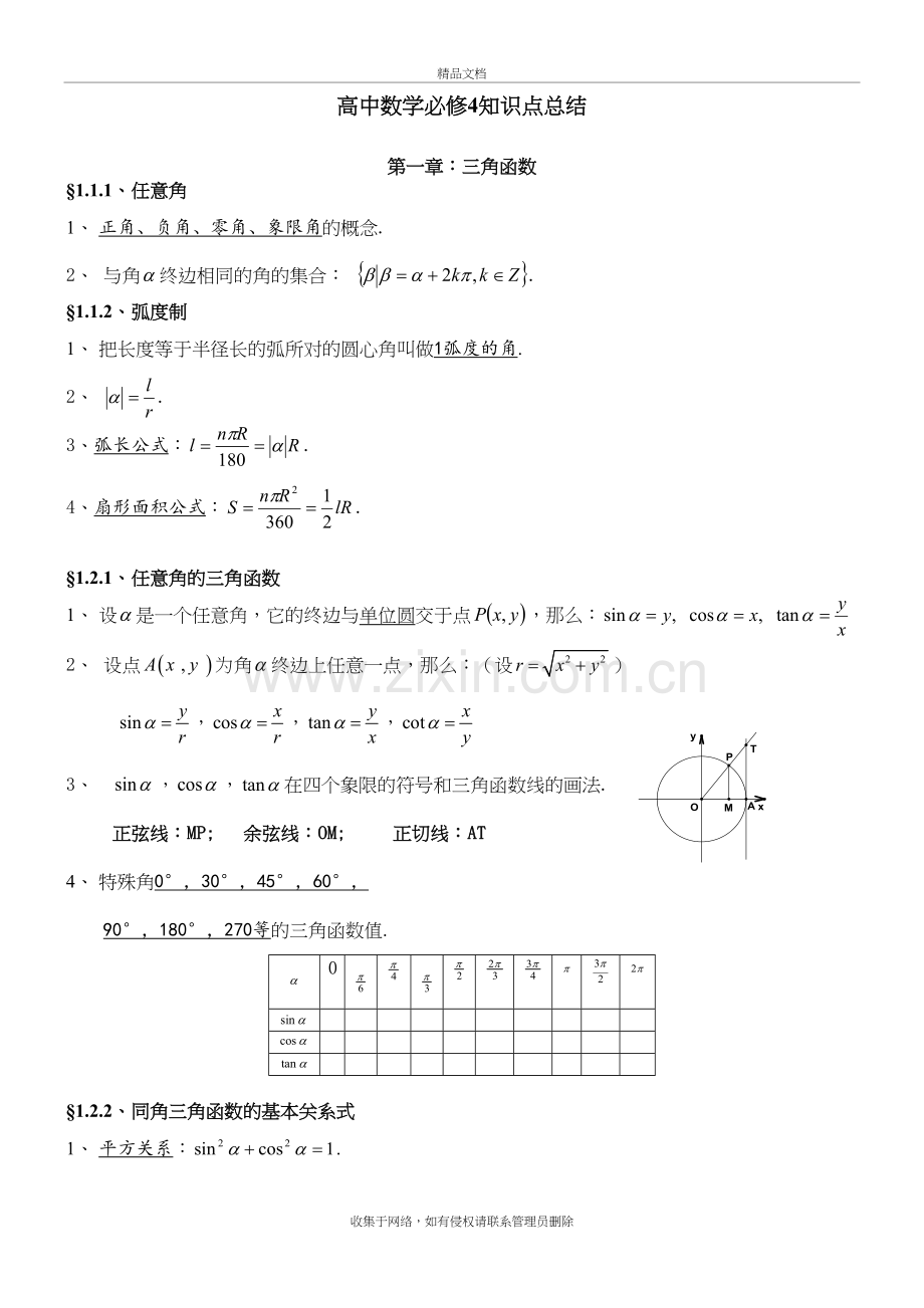 高中数学必修4知识点总结讲课讲稿.doc_第2页