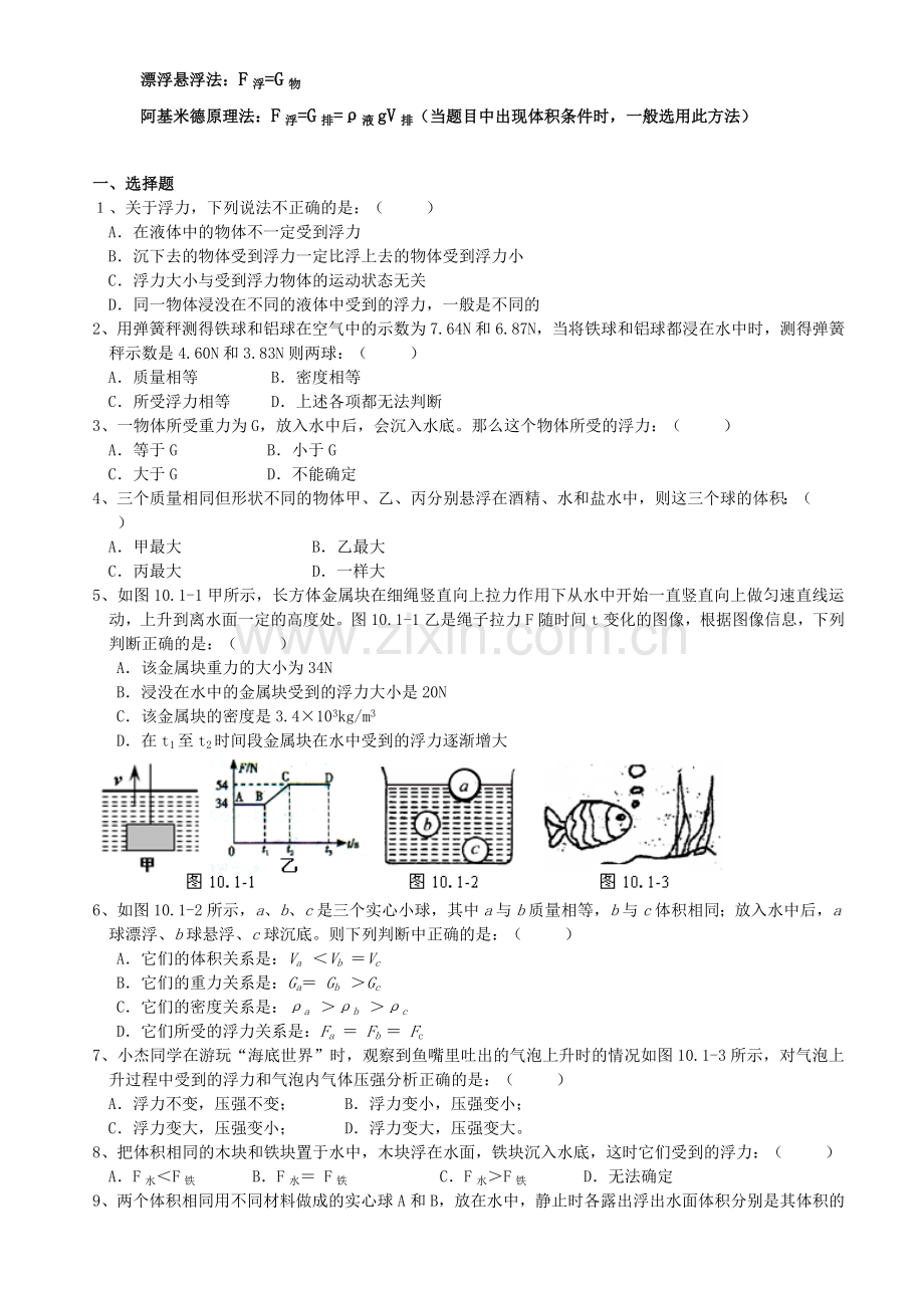 八年级物理下册《第十章-浮力》知识点总结资料讲解.doc_第2页