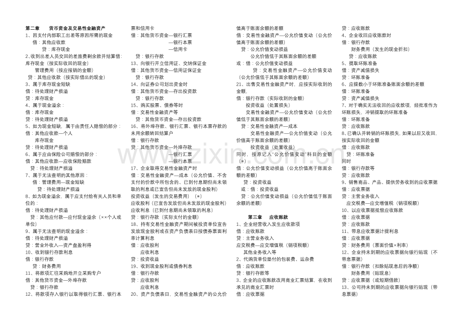 企业会计(版)主要分录教学提纲.doc_第1页