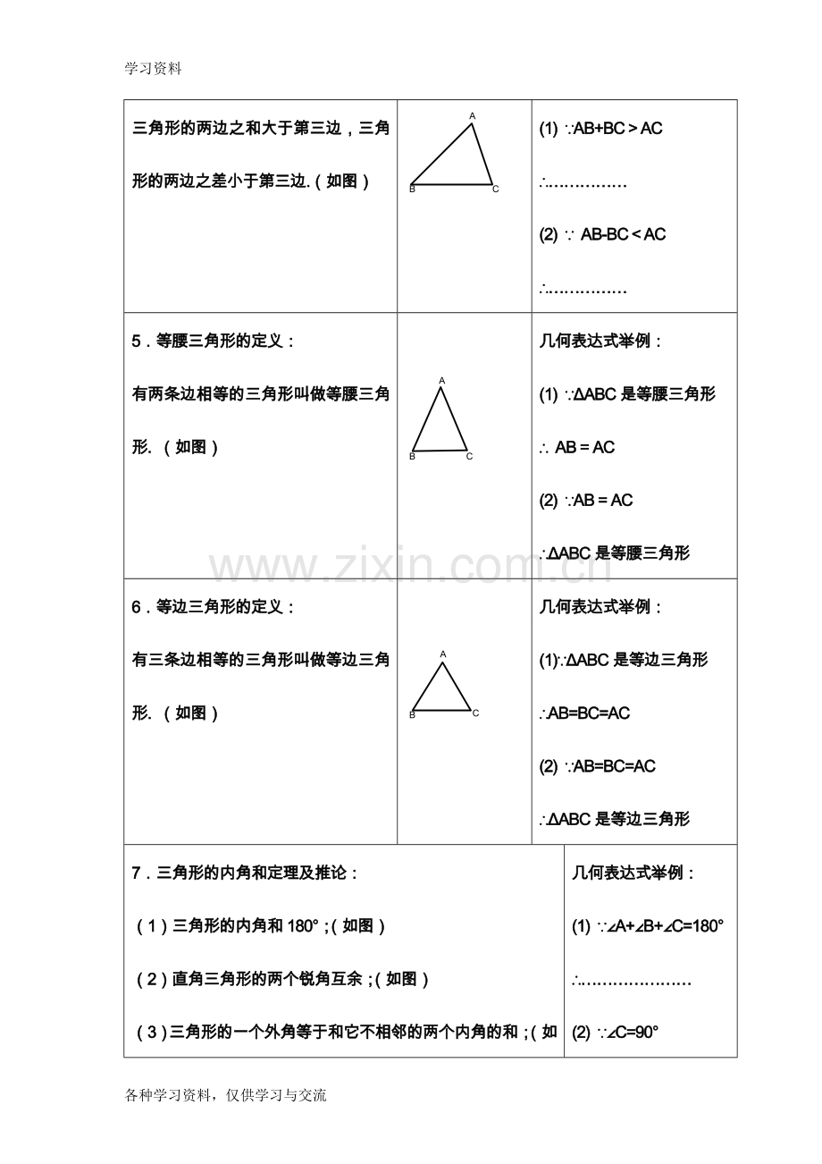 人教版初二数学三角形知识点归纳上课讲义.doc_第2页