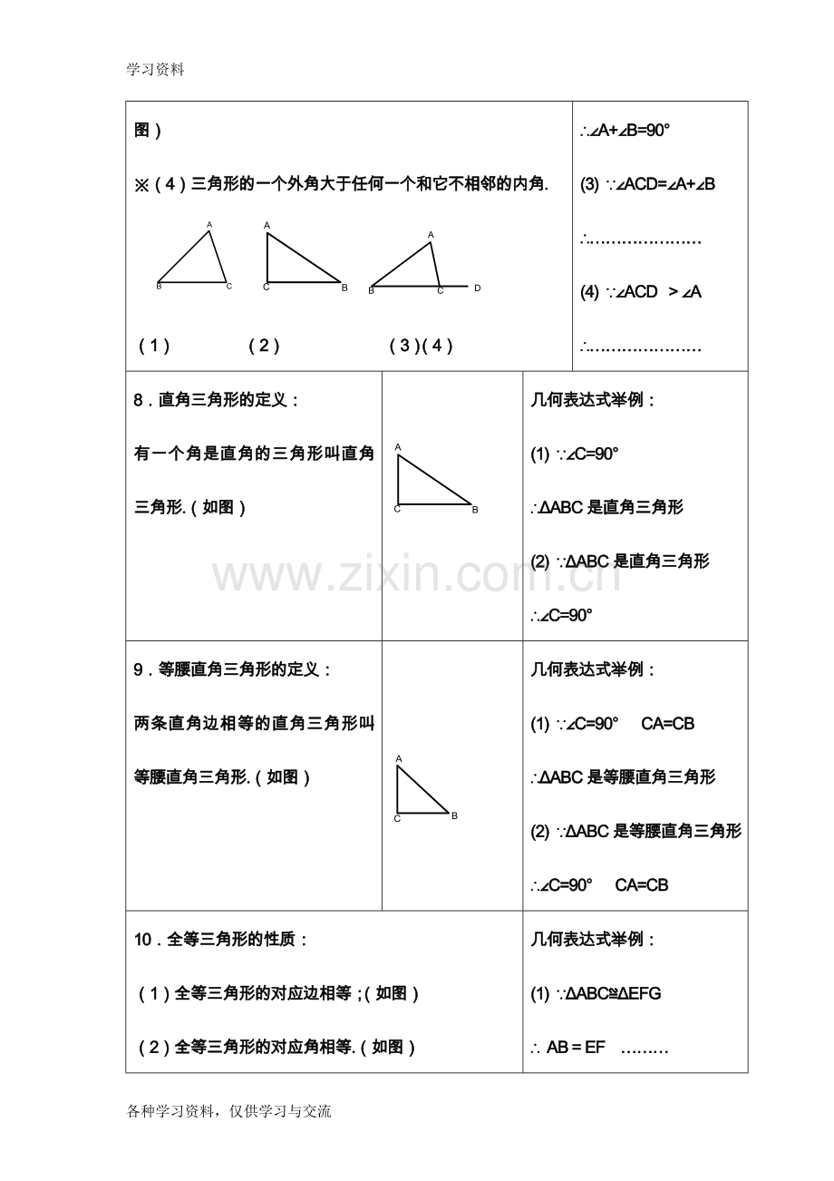 人教版初二数学三角形知识点归纳上课讲义.doc_第3页