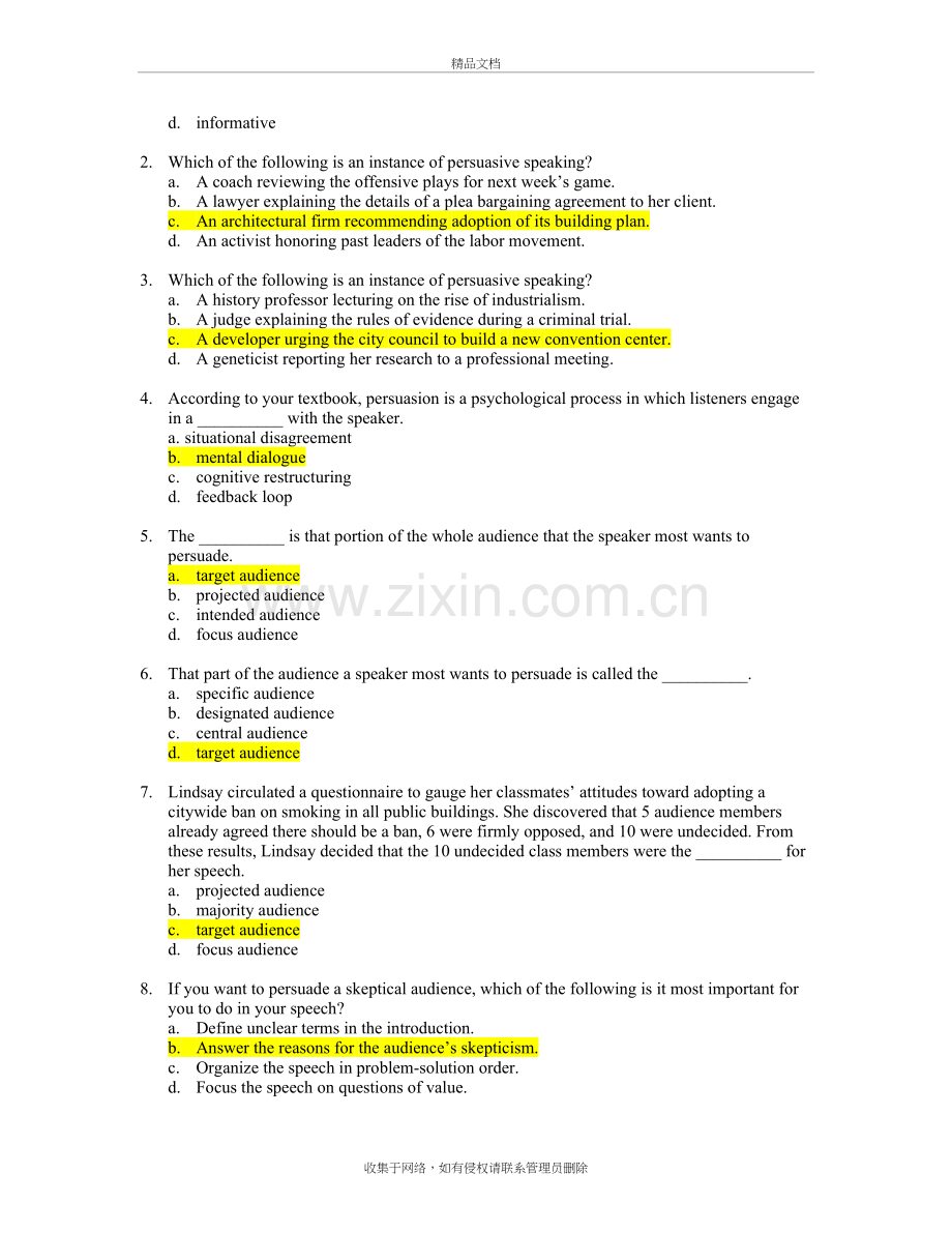 A16-Test-Bank-Part-II-Chapter-14-Speaking-to-Persuade复习进程.doc_第3页