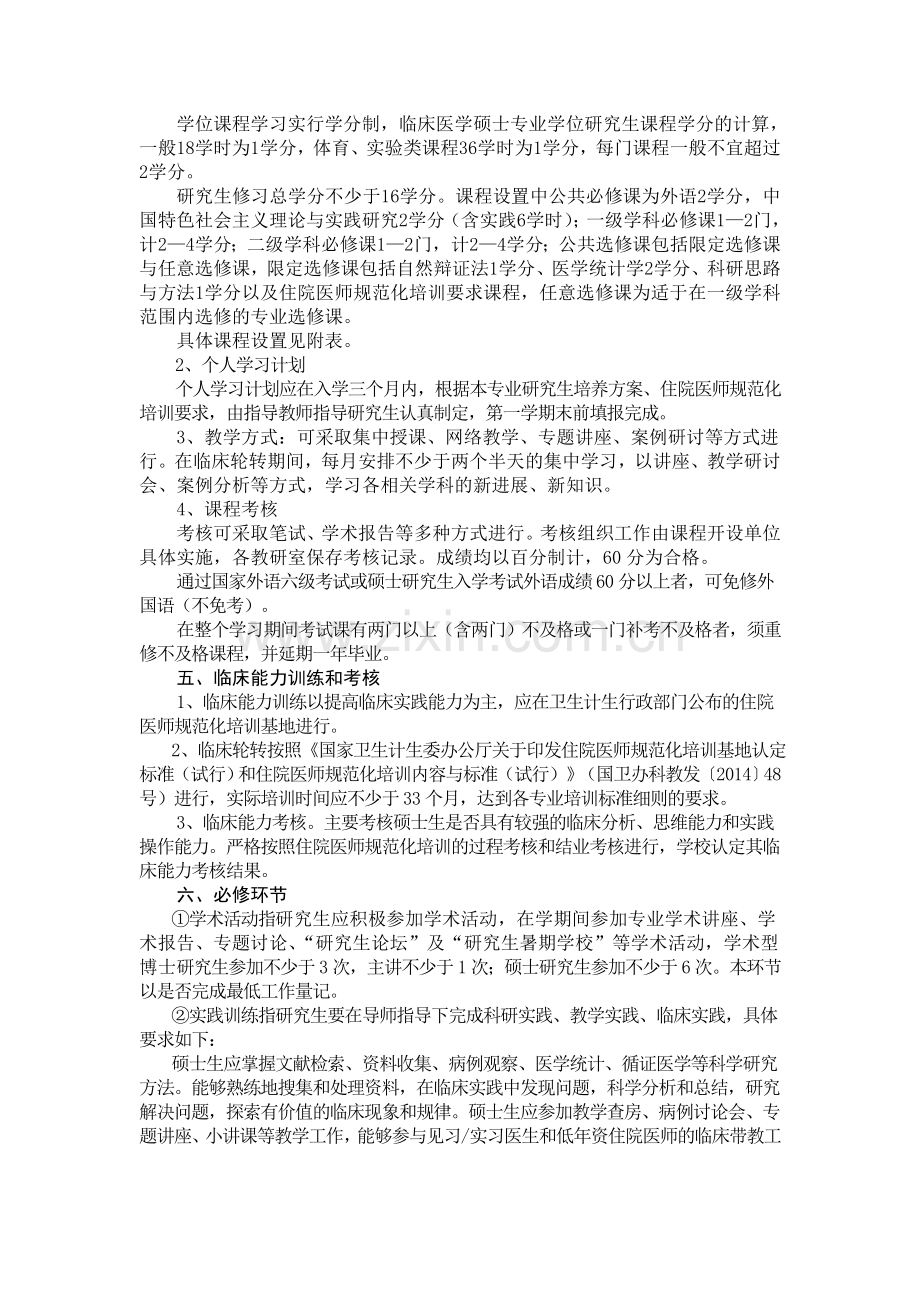 第十一课：临床医学硕士专业学位的研究生培养方案讲课稿.doc_第2页