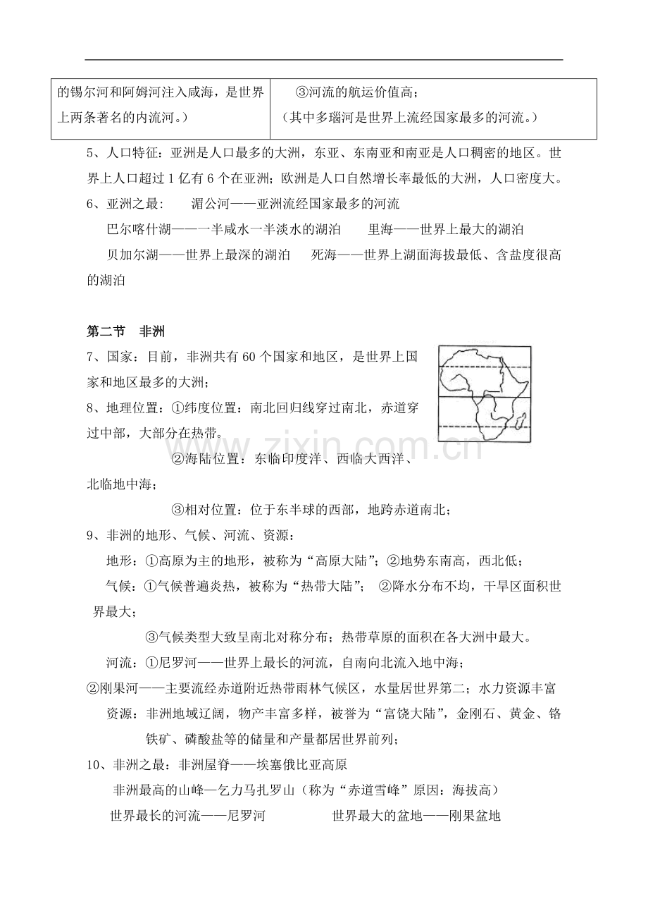 湘教版地理七年级下册知识点总结培训资料.doc_第2页