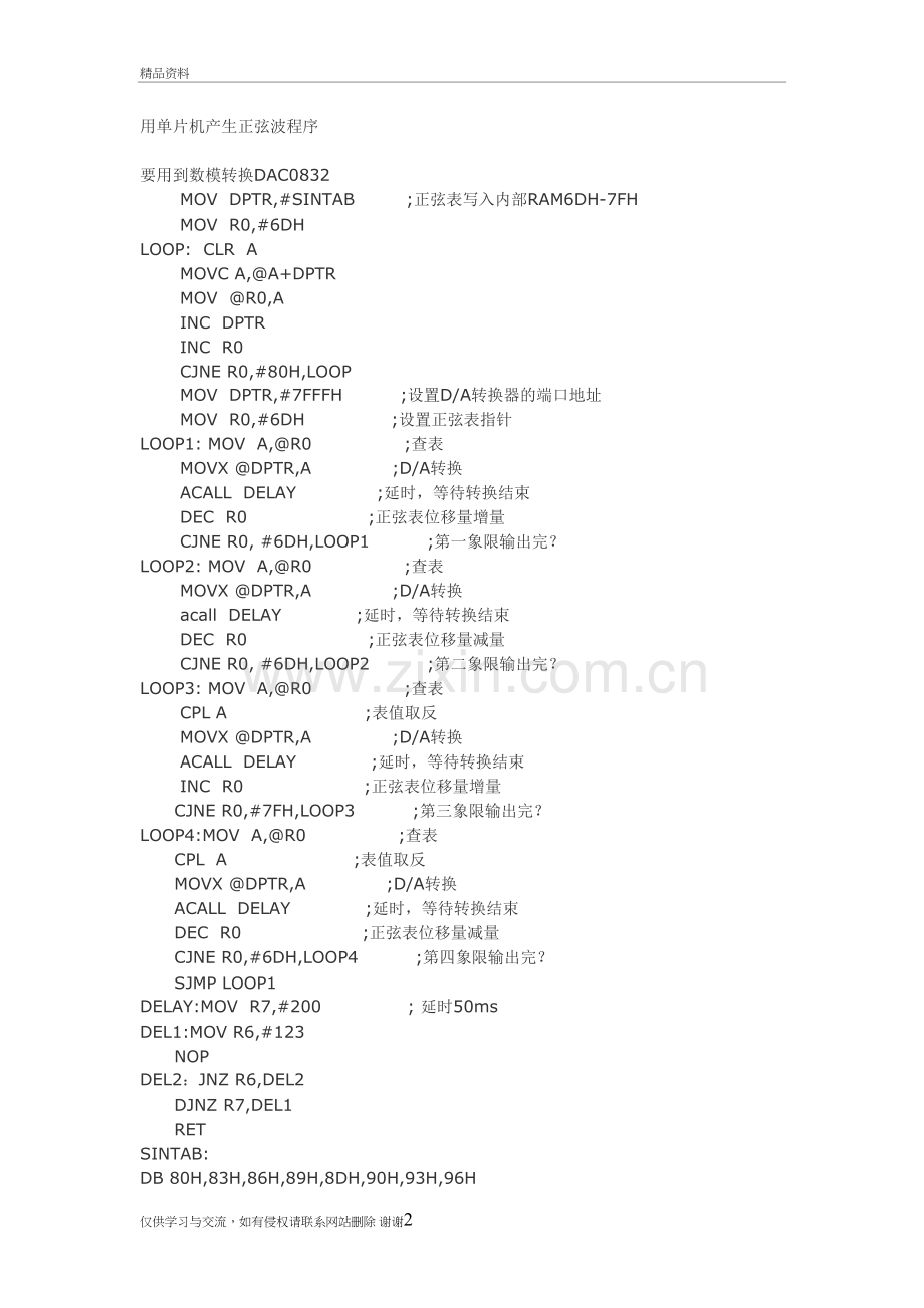 用单片机产生正弦波程序培训资料.doc_第2页