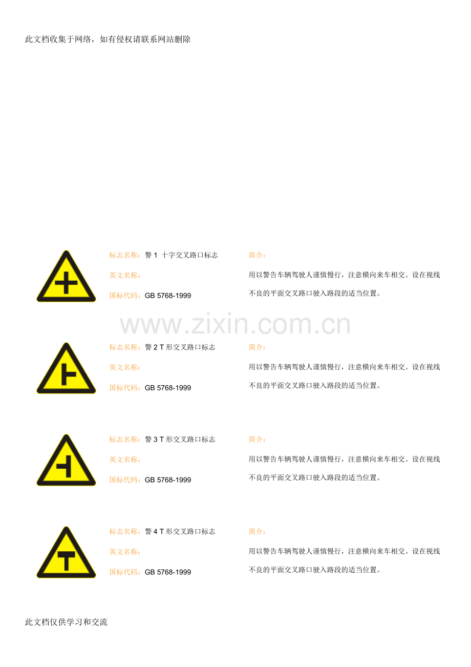 宝典道路交通标志全集教学教材.doc_第1页