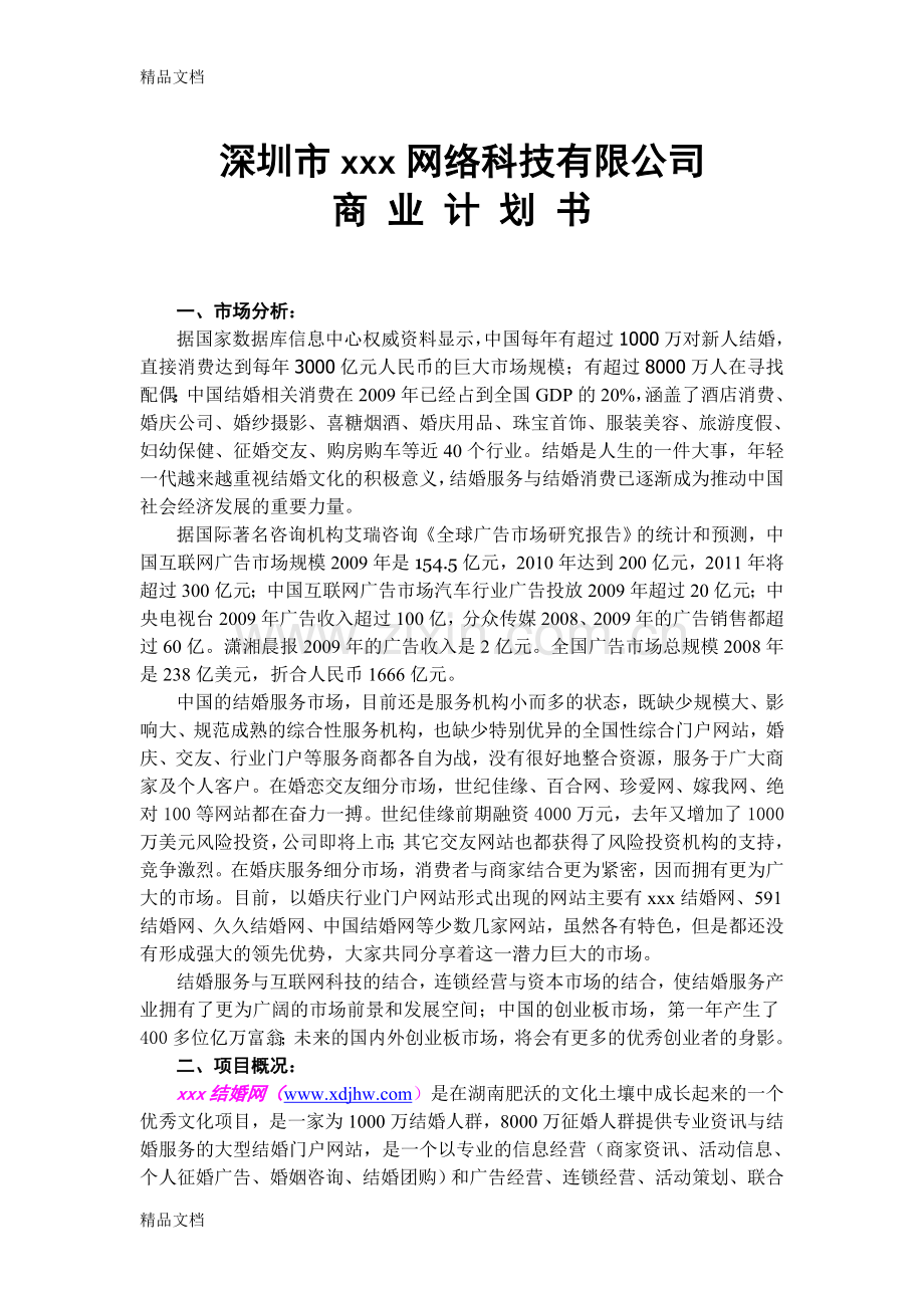 网络科技有限公司商业计划书讲课教案.doc_第3页