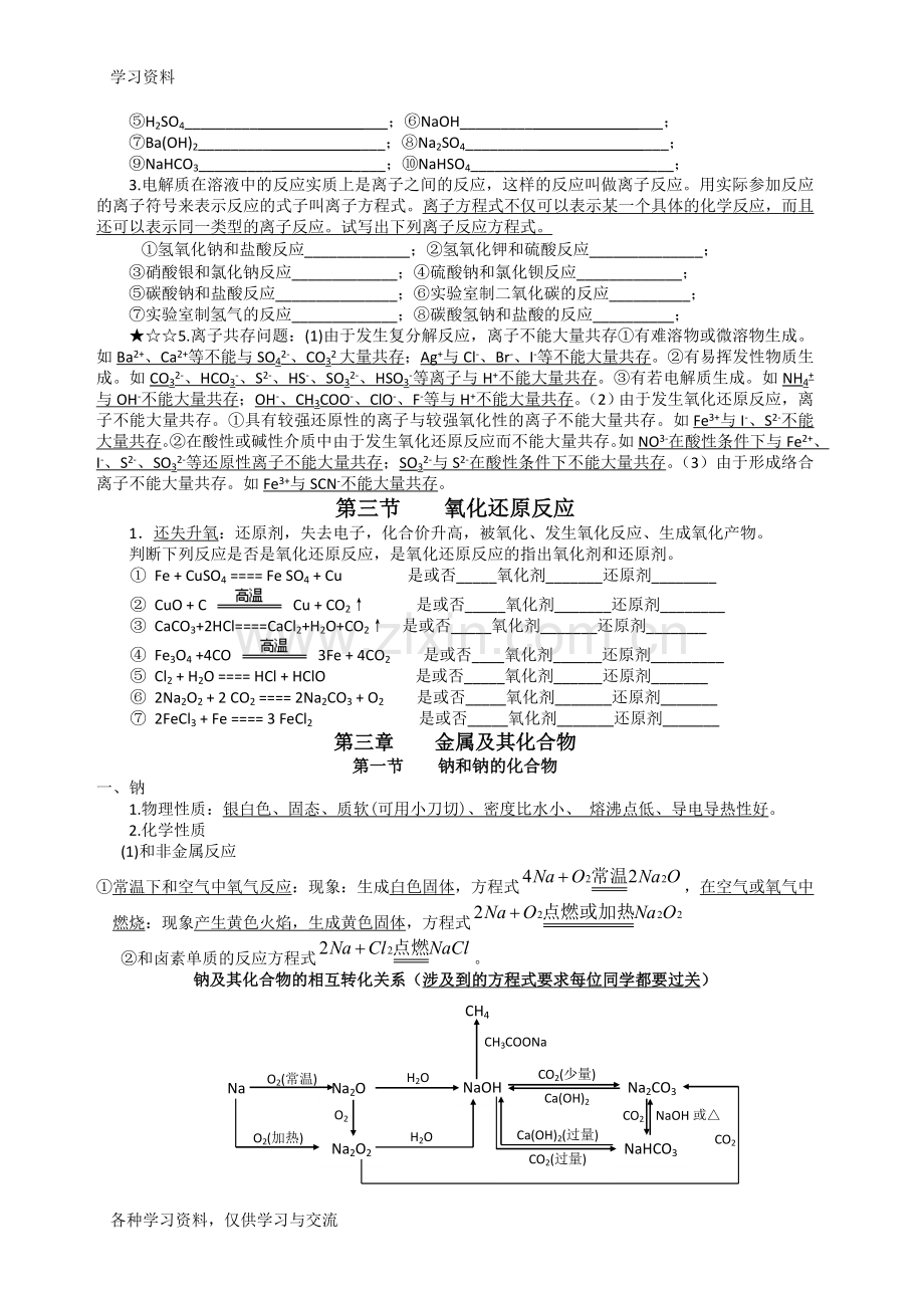 人教版化学学业水平考试必背知识点归纳复习进程.doc_第3页