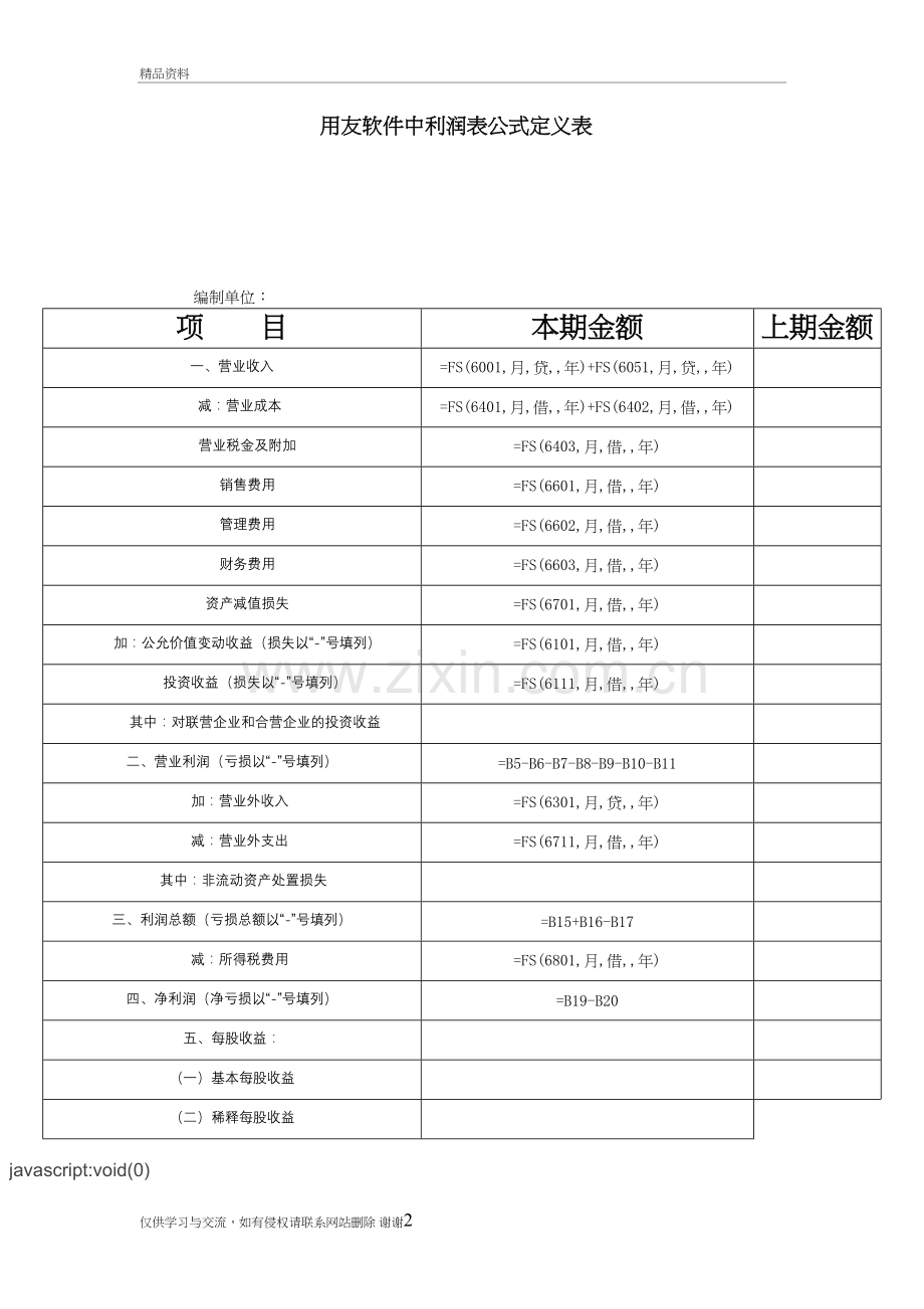 用友软件中利润表公式定义表教程文件.doc_第2页