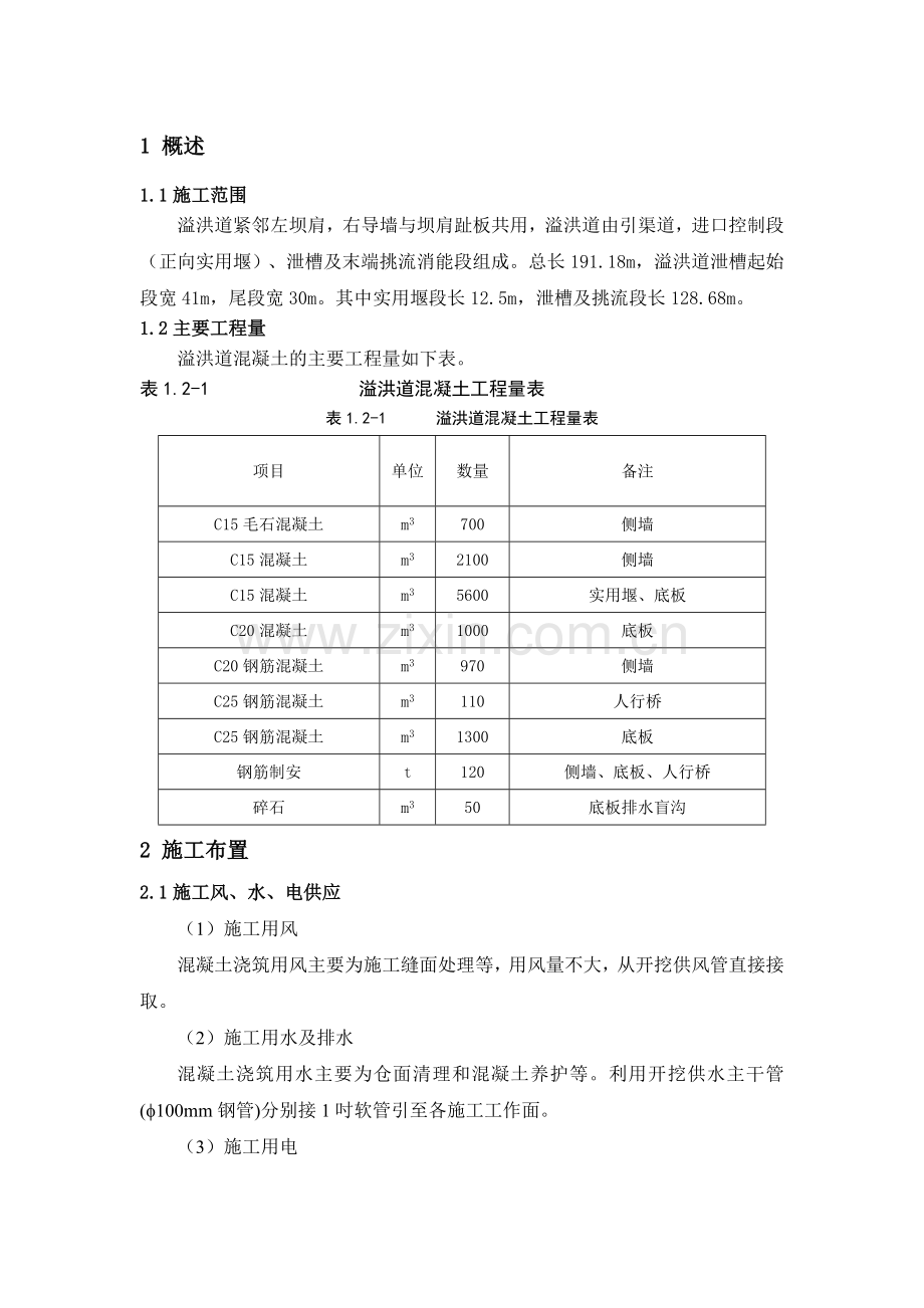 溢洪道混凝土施工方案说课讲解.doc_第1页