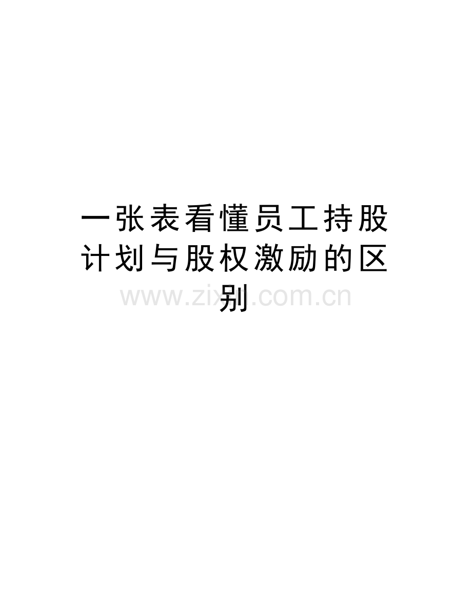 一张表看懂员工持股计划与股权激励的区别教学文案.doc_第1页