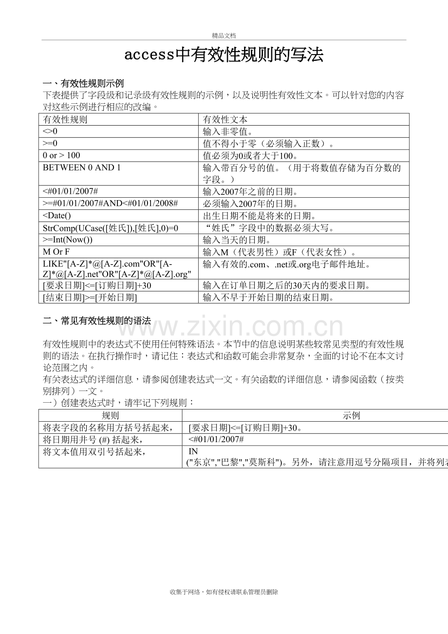 access有效性规则写法教学提纲.doc_第2页