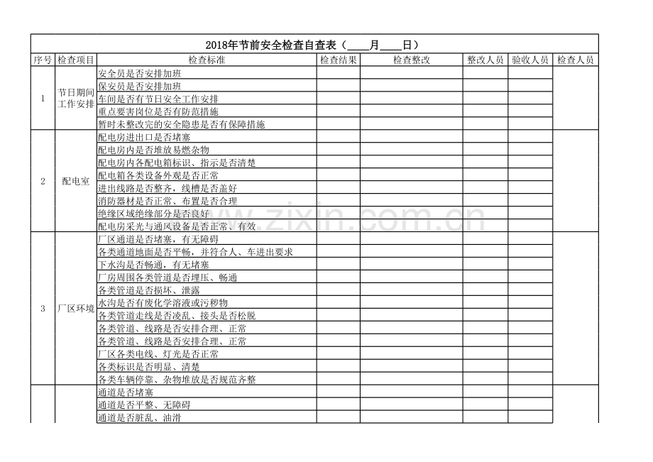 节前检查表word版本.xls_第1页