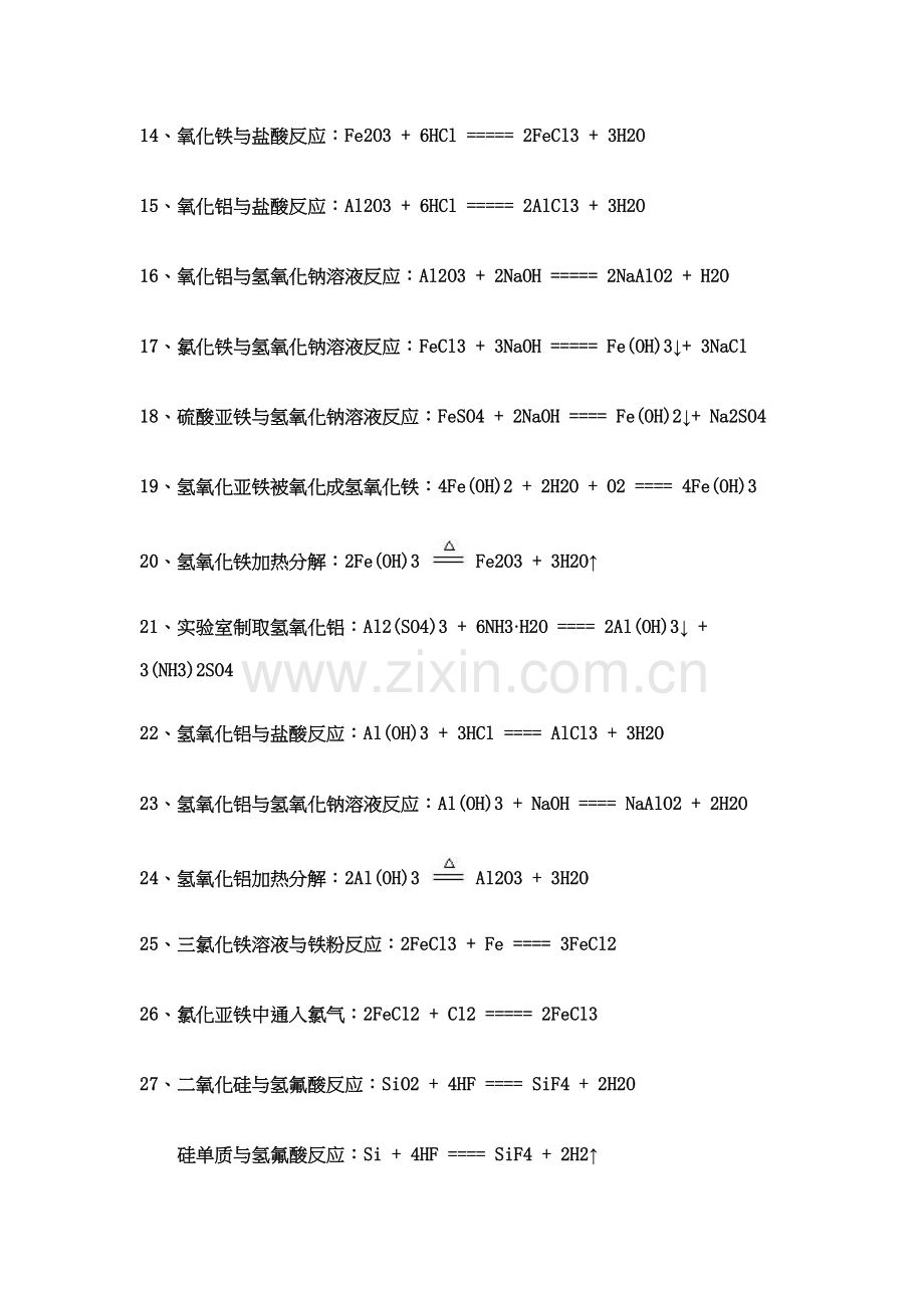 必修一必修二化学方程式汇总备课讲稿.doc_第3页