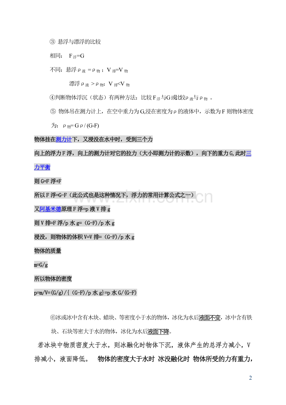 八年级下册物理浮力-知识点总结及练习题教学文案.doc_第2页